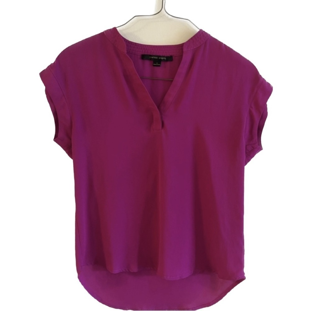 CYNTHIA STEFFE SHORT SLEEVE LIGHTWEIGHT TOP BLOUSE - PINK/MAGENTA - SIZE SMALL